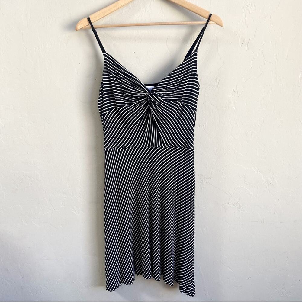 Bailey 44 Black White Stripe Sleeveless Dress Small